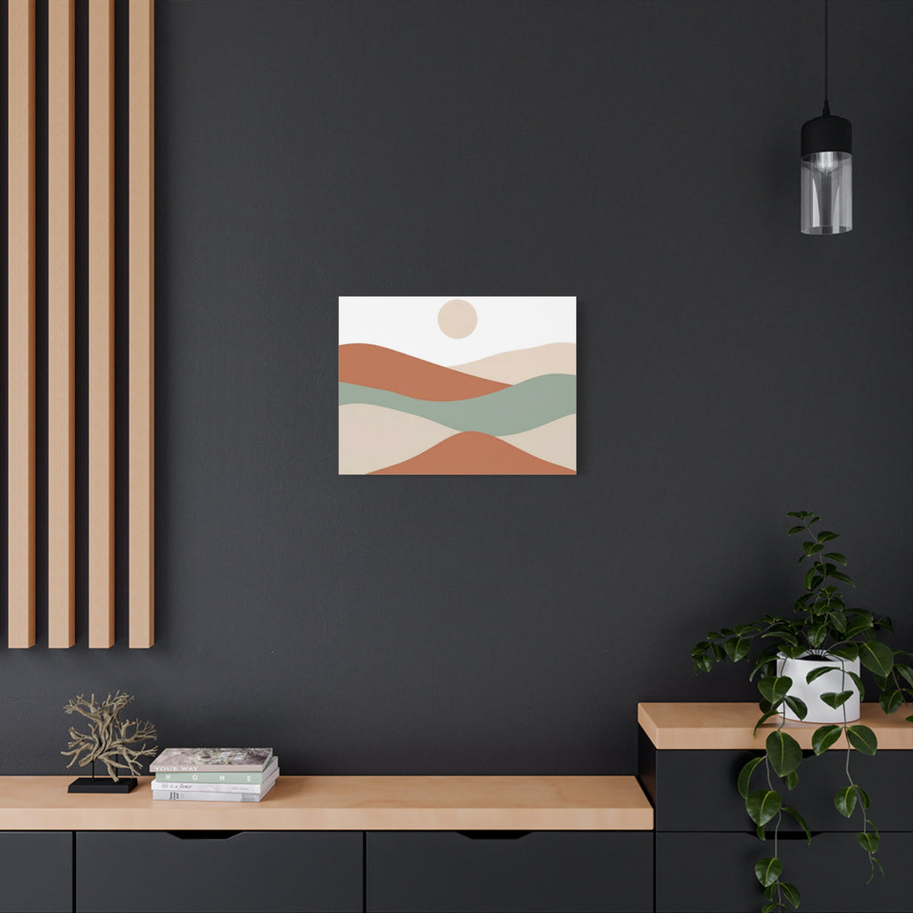 Minimalist Earth-Tone Abstract Landscape Canvas Wall Art