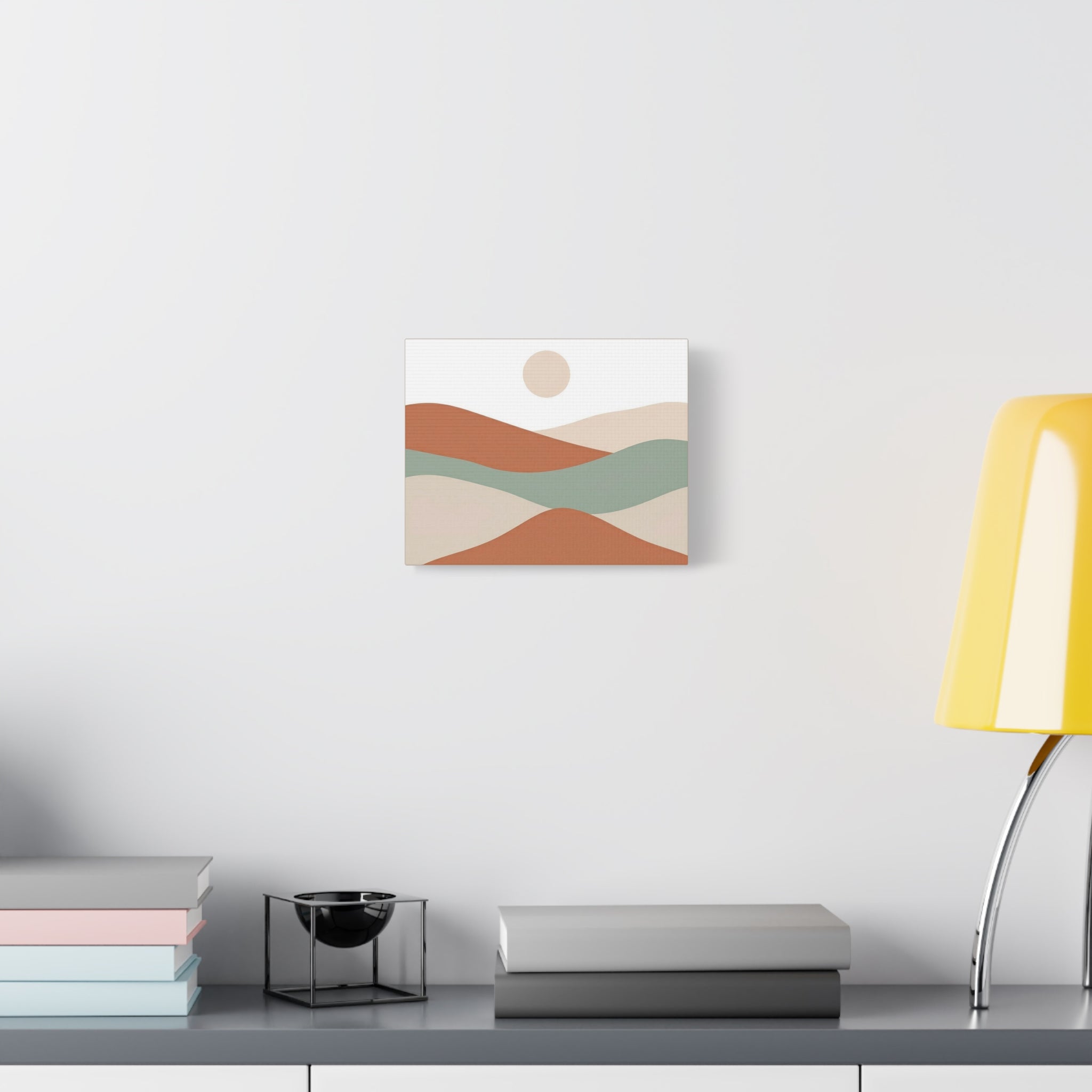 Minimalist Earth-Tone Abstract Landscape Canvas Wall Art
