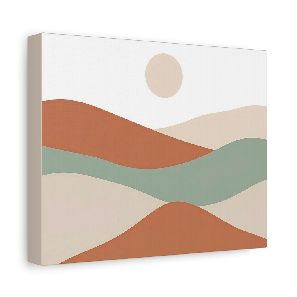 Minimalist Earth-Tone Abstract Landscape Canvas Wall Art